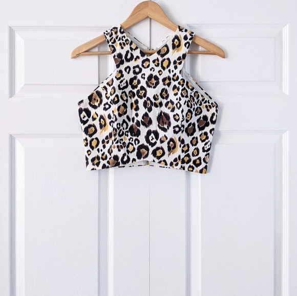 Line & Dot x Revolve Cyber Leopard Print Crop Top - Picture 2 of 14